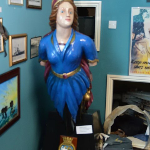 a person in a blue room