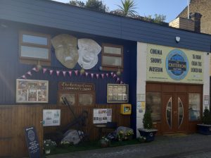 a store front at day